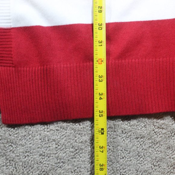 NWOT Red and White Striped Size XL Long Cardigan - Picture 5 of 6
